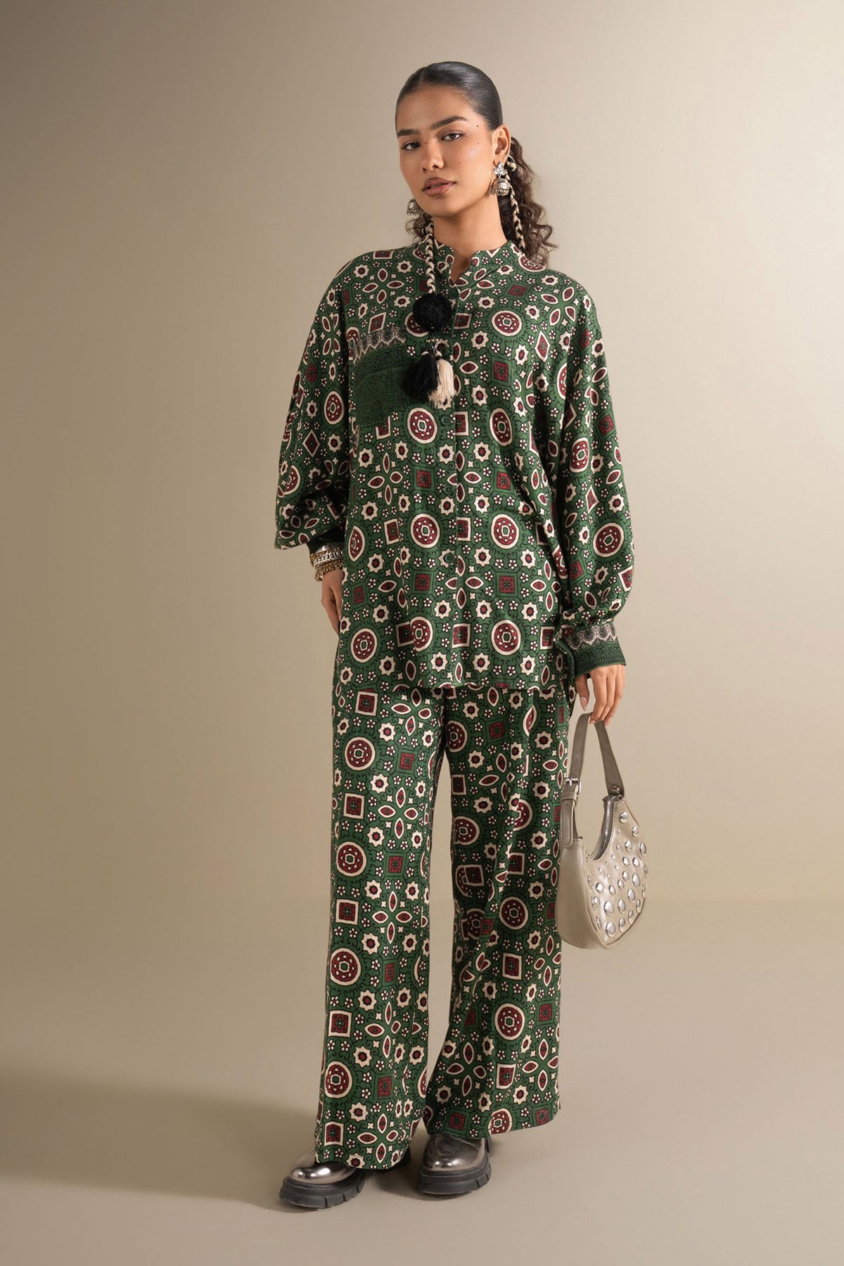 2 Pc Printed Twill Suit