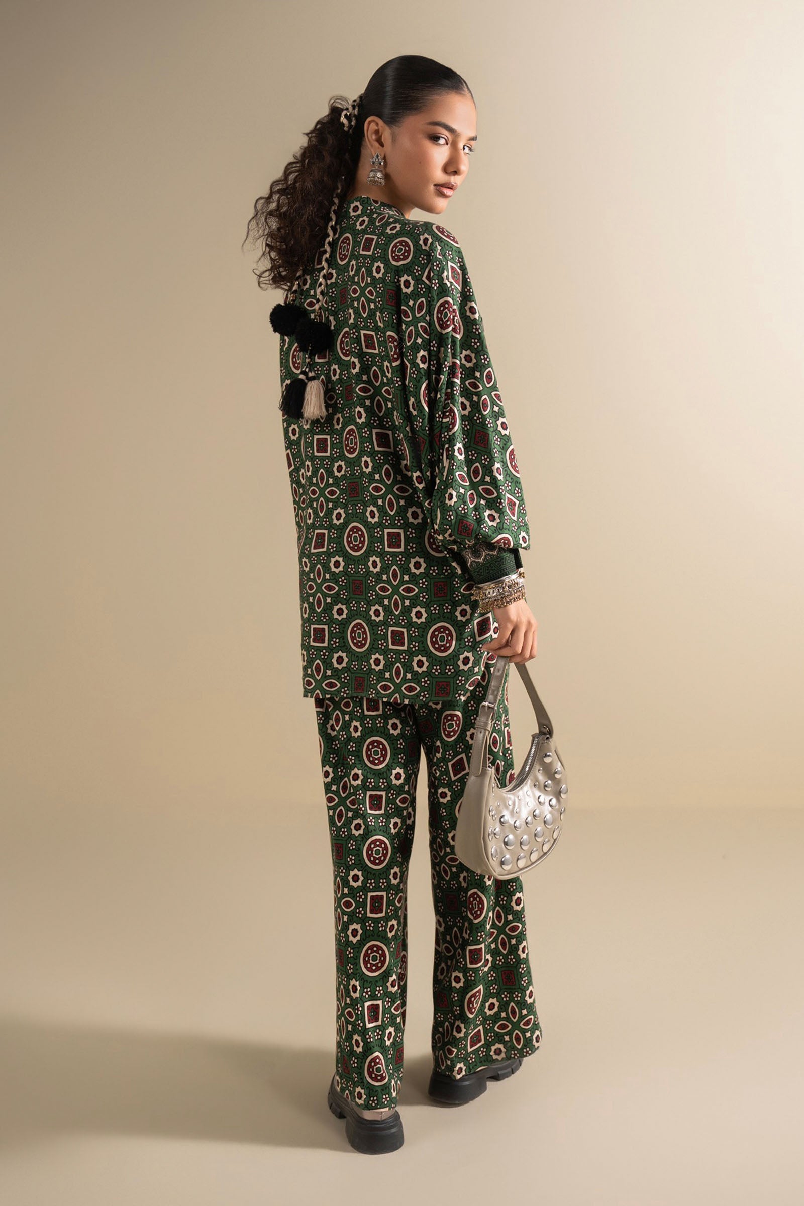 2 Pc Printed Twill Suit