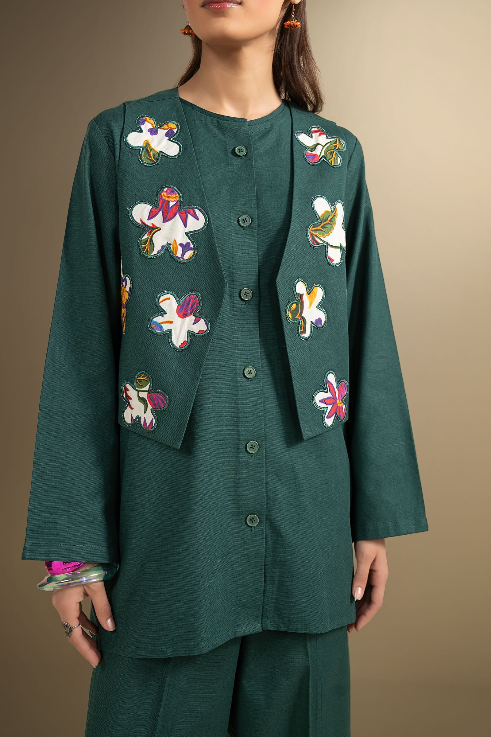 3 Pc Embroidered Khaddar Suit