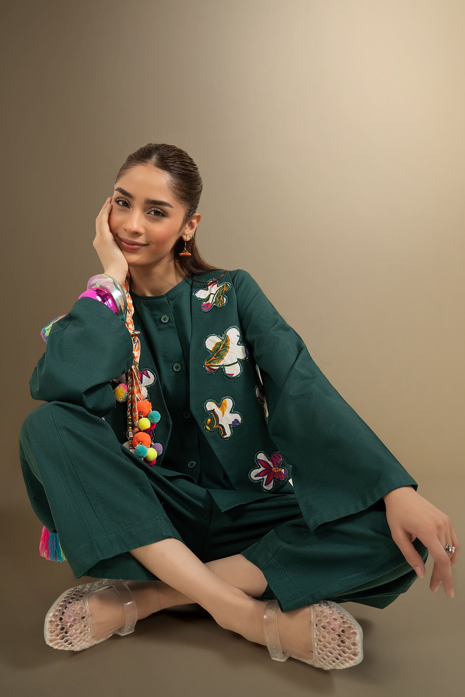 3 Pc Embroidered Khaddar Suit