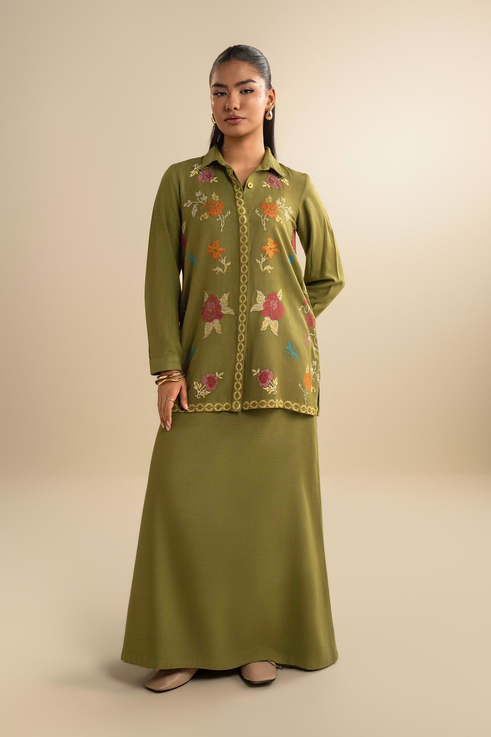 2 Pc Embroidered Alpine Wool Suit