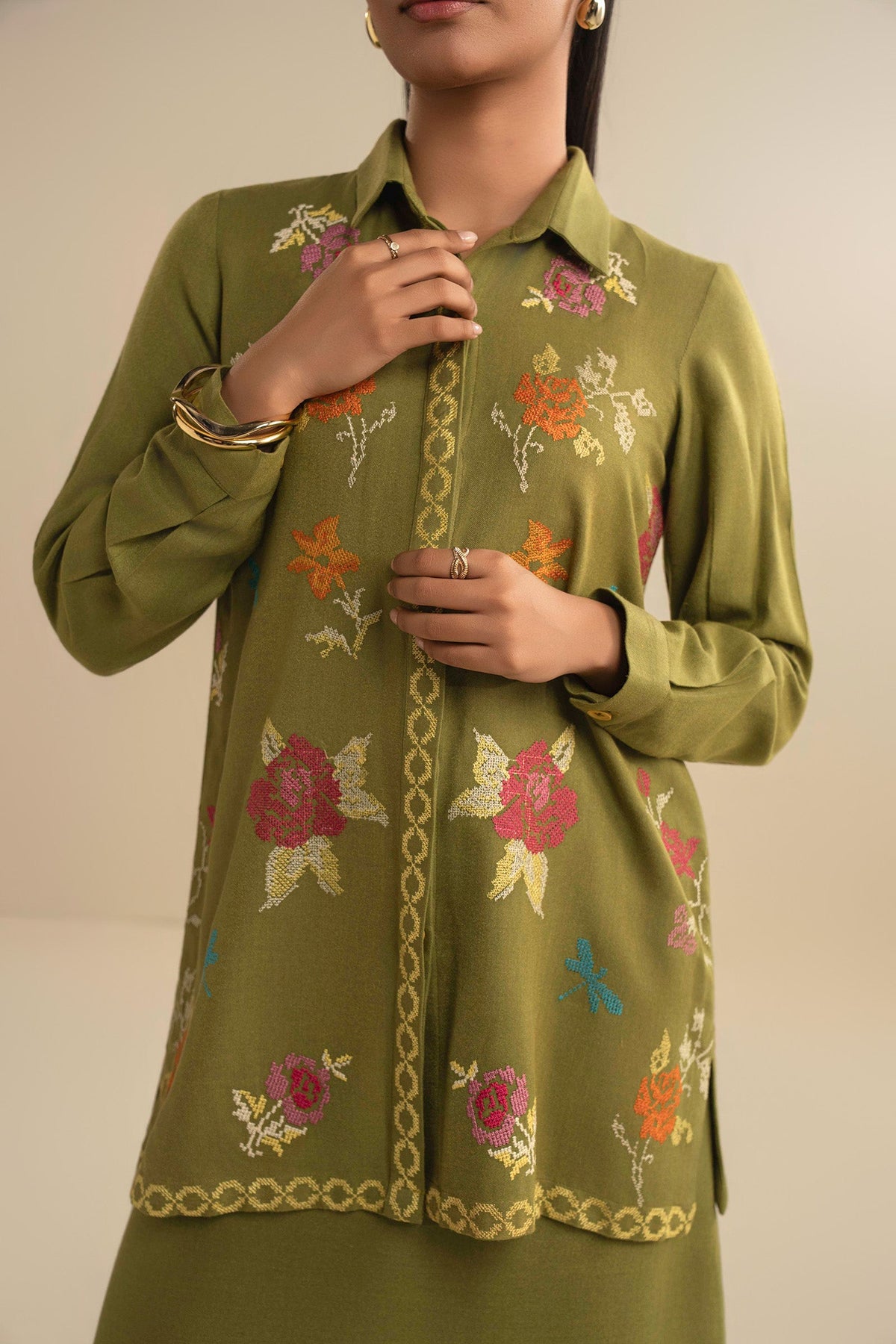 2 Pc Embroidered Alpine Wool Suit