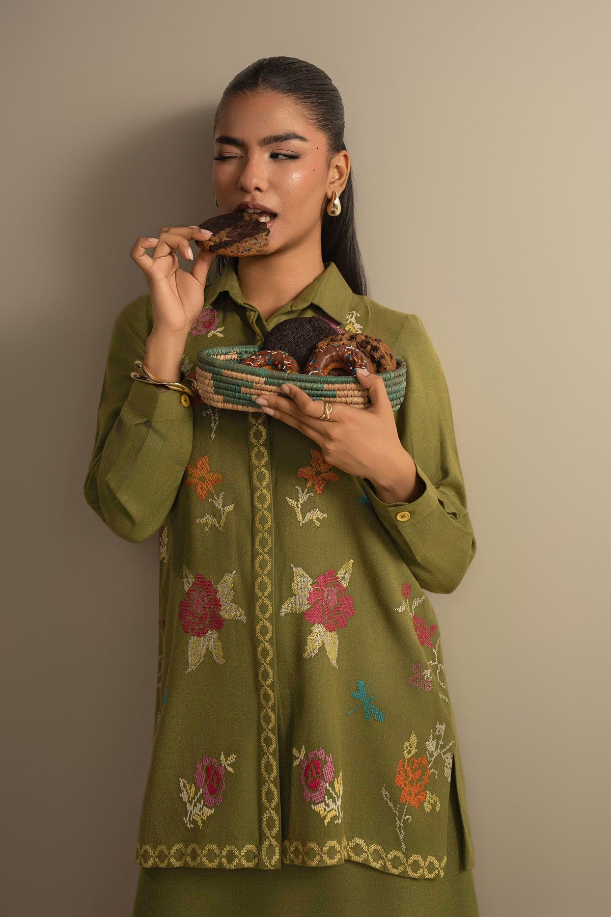 2 Pc Embroidered Alpine Wool Suit