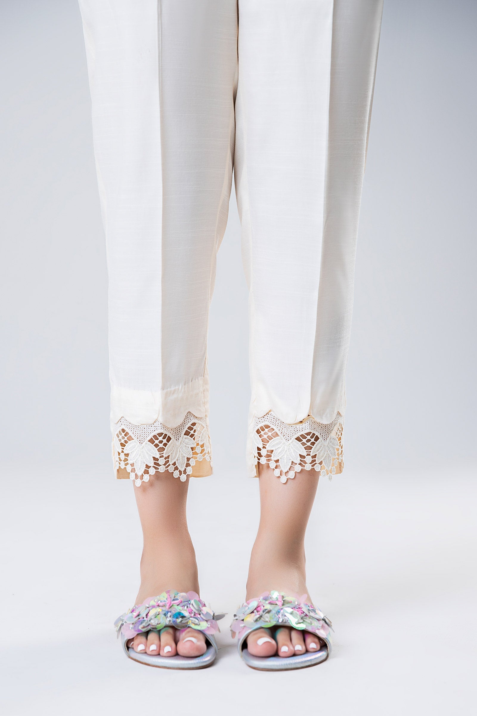 Dyed Raw Silk Trouser