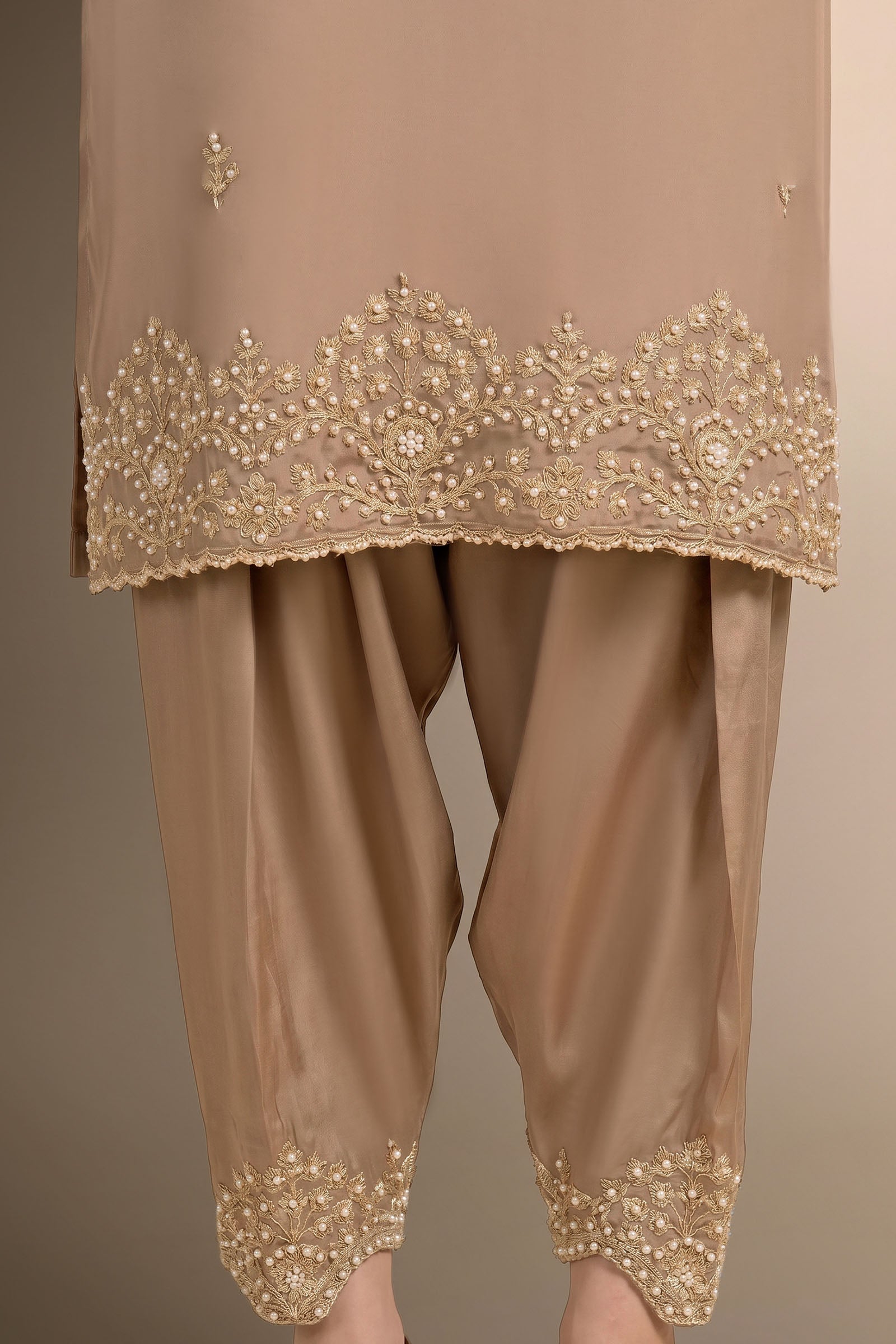 3 Pc Embellished Silk Suit