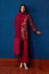 3 Pc Embroidered Crepe Suit