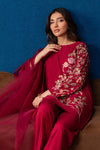 3 Pc Embroidered Crepe Suit