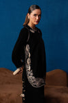 2 Pc Embroidered Velvet Suit