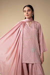 3 Pc Embellished Raw Silk Suit