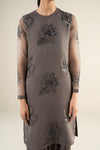 3 Pc Embellished Raw Silk Suit