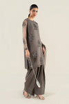 3 Pc Embellished Raw Silk Suit