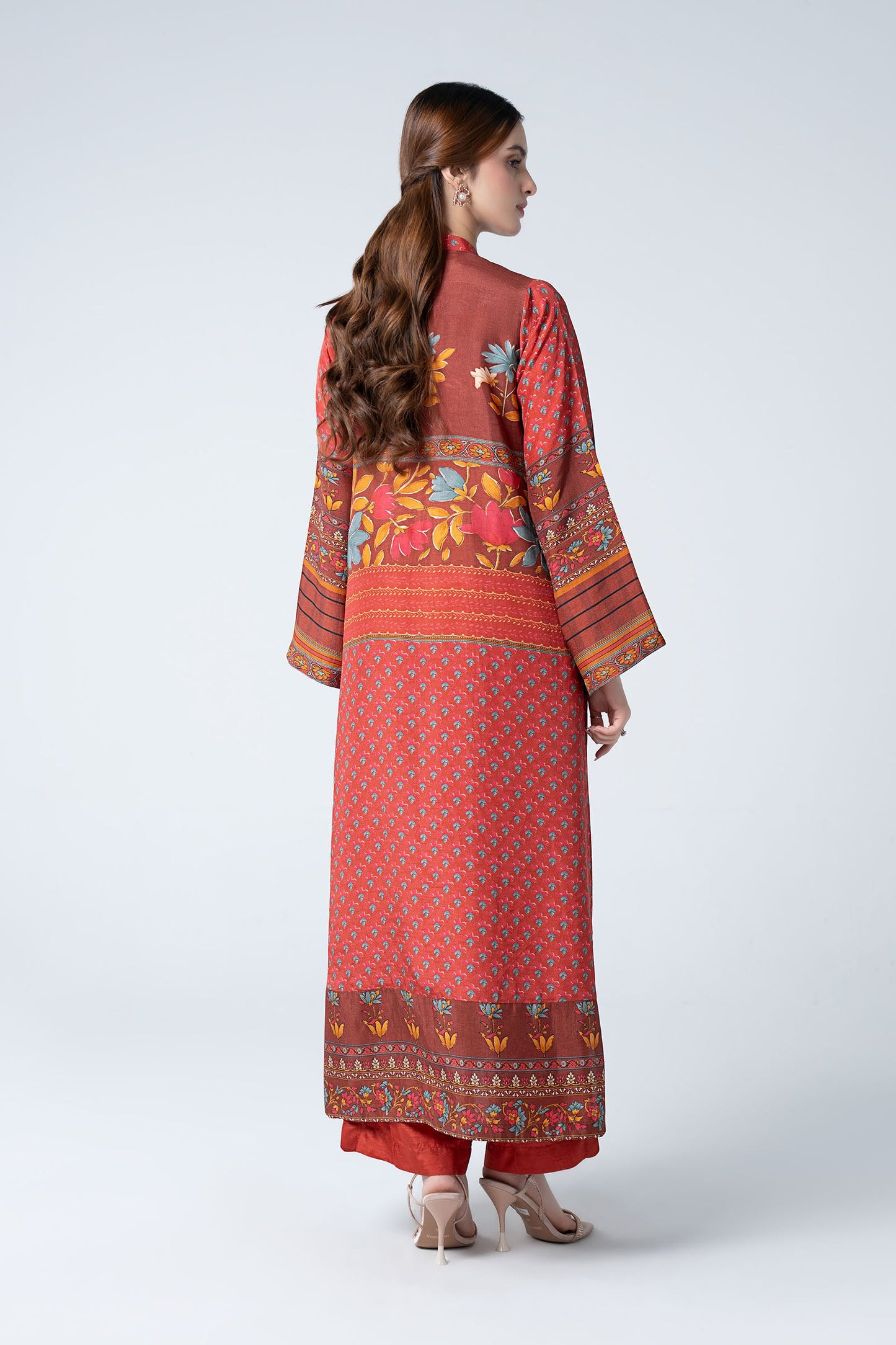 2 Pc Embroidered Raw Silk Suit