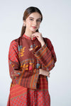 2 Pc Embroidered Raw Silk Suit
