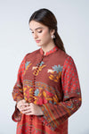2 Pc Embroidered Raw Silk Suit