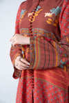 2 Pc Embroidered Raw Silk Suit
