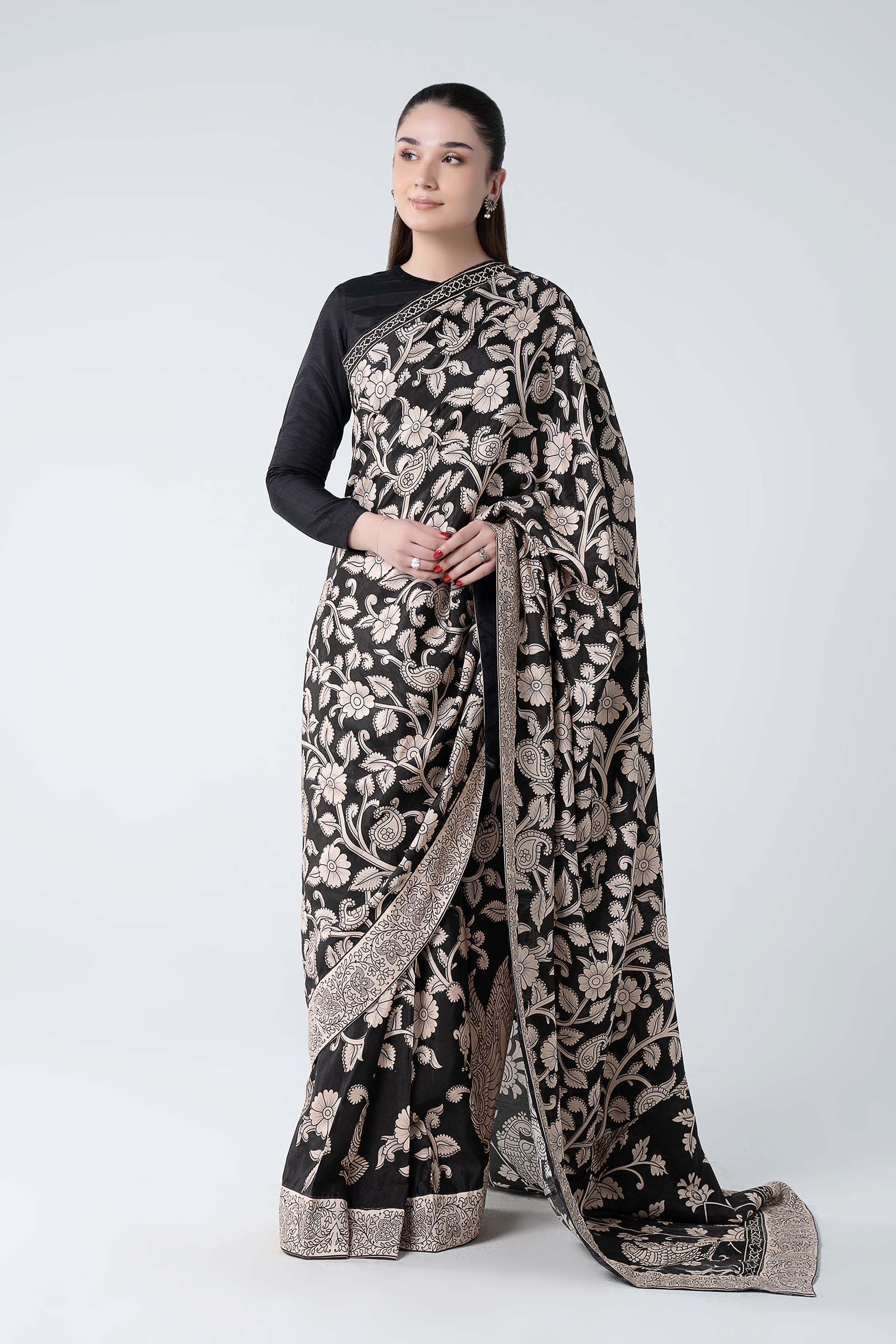 Printed Raw Silk Saree