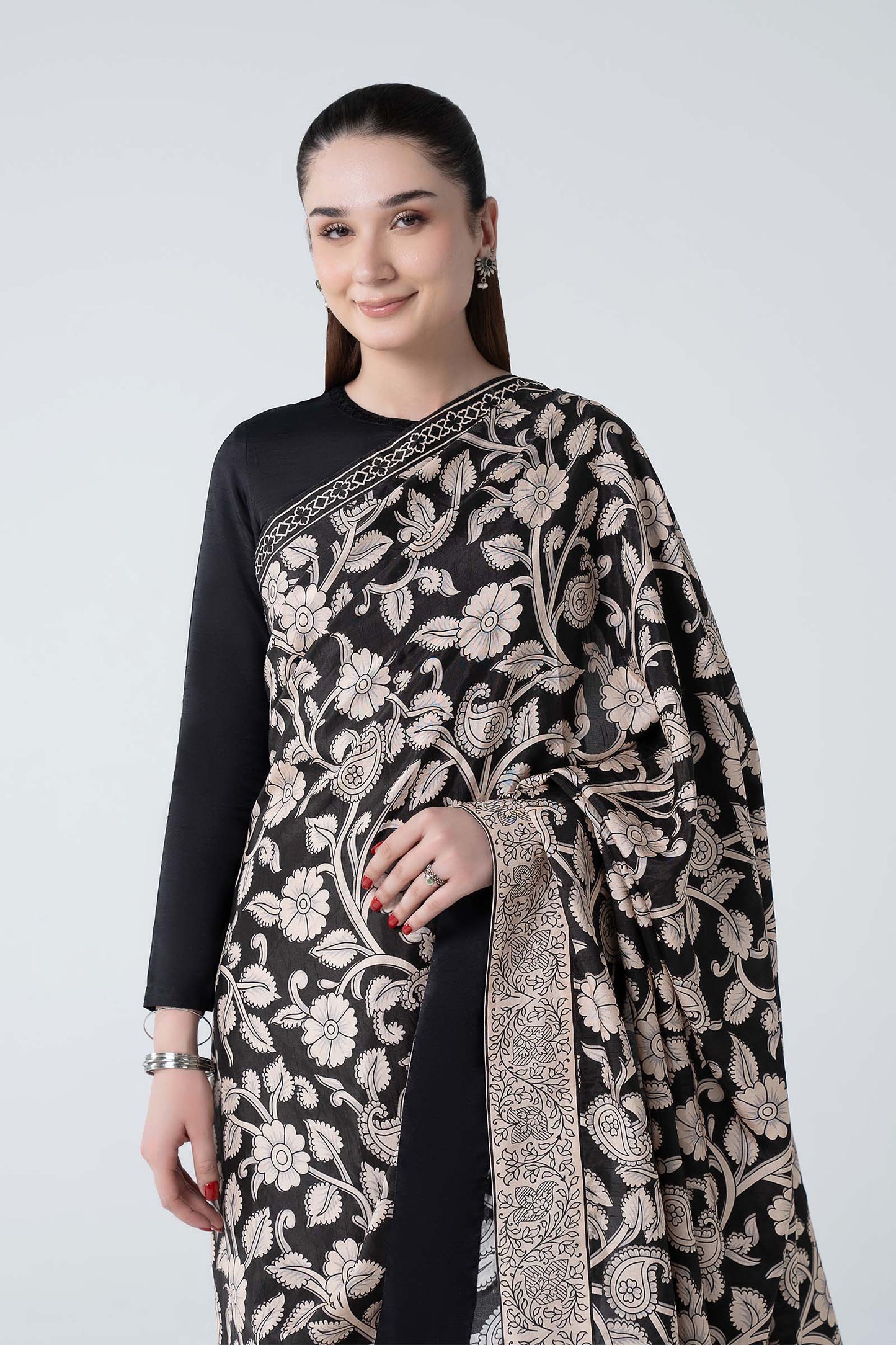 Printed Raw Silk Saree
