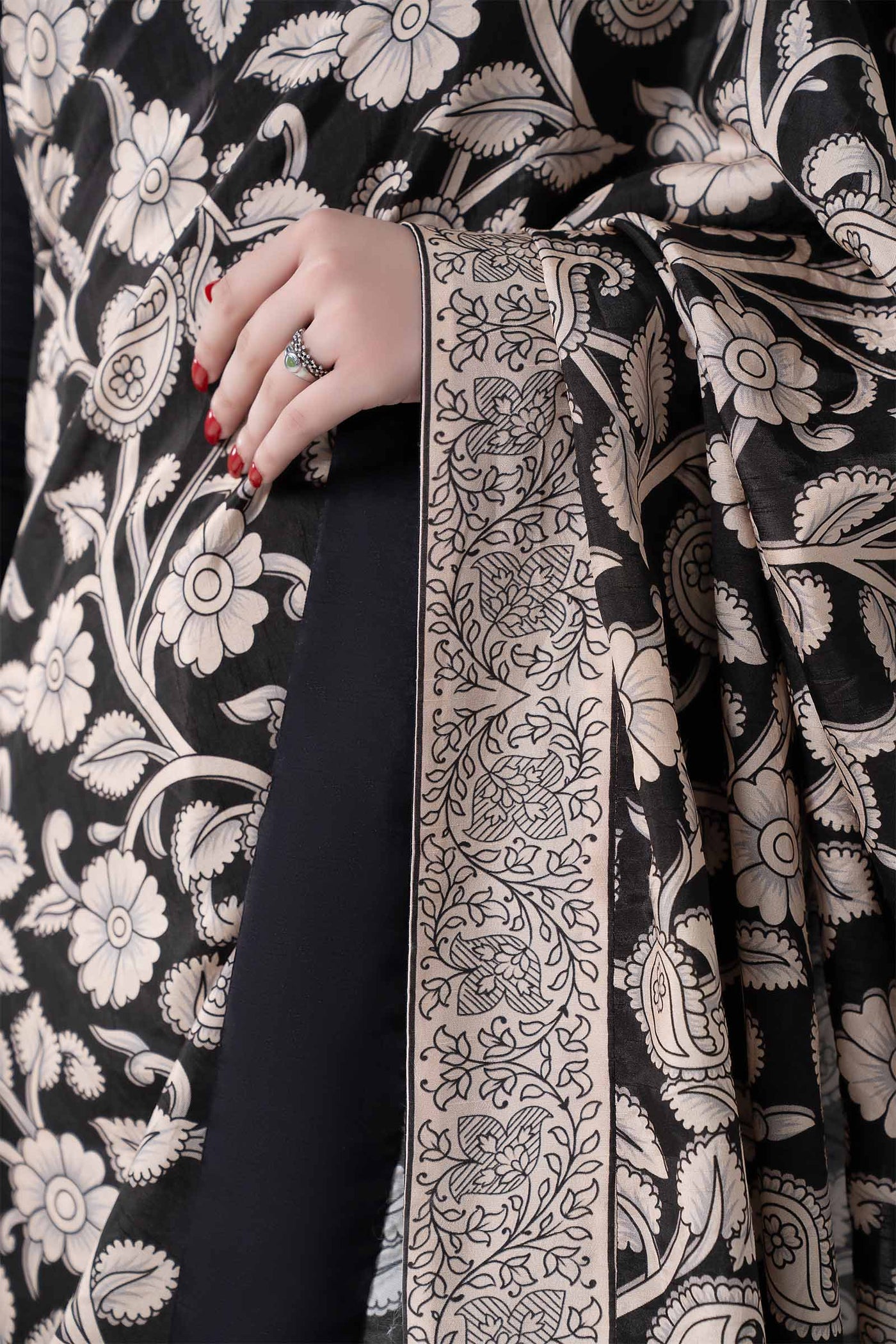 Printed Raw Silk Saree
