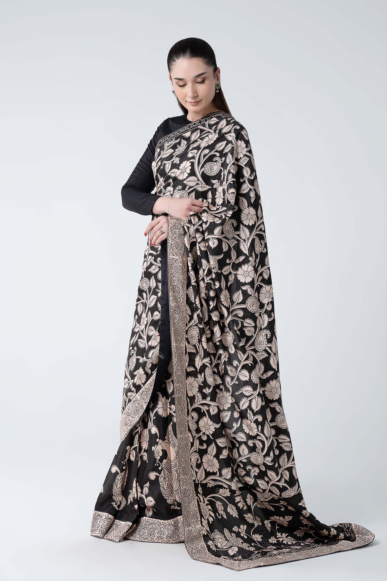 Printed Raw Silk Saree