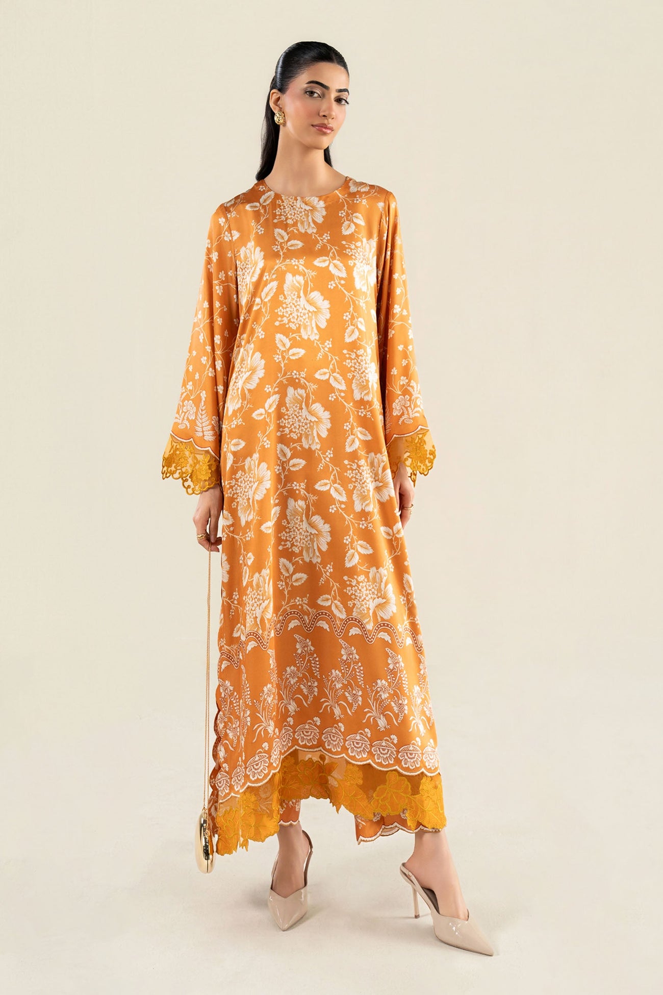 2 Pc Printed Chamois Silk Suit