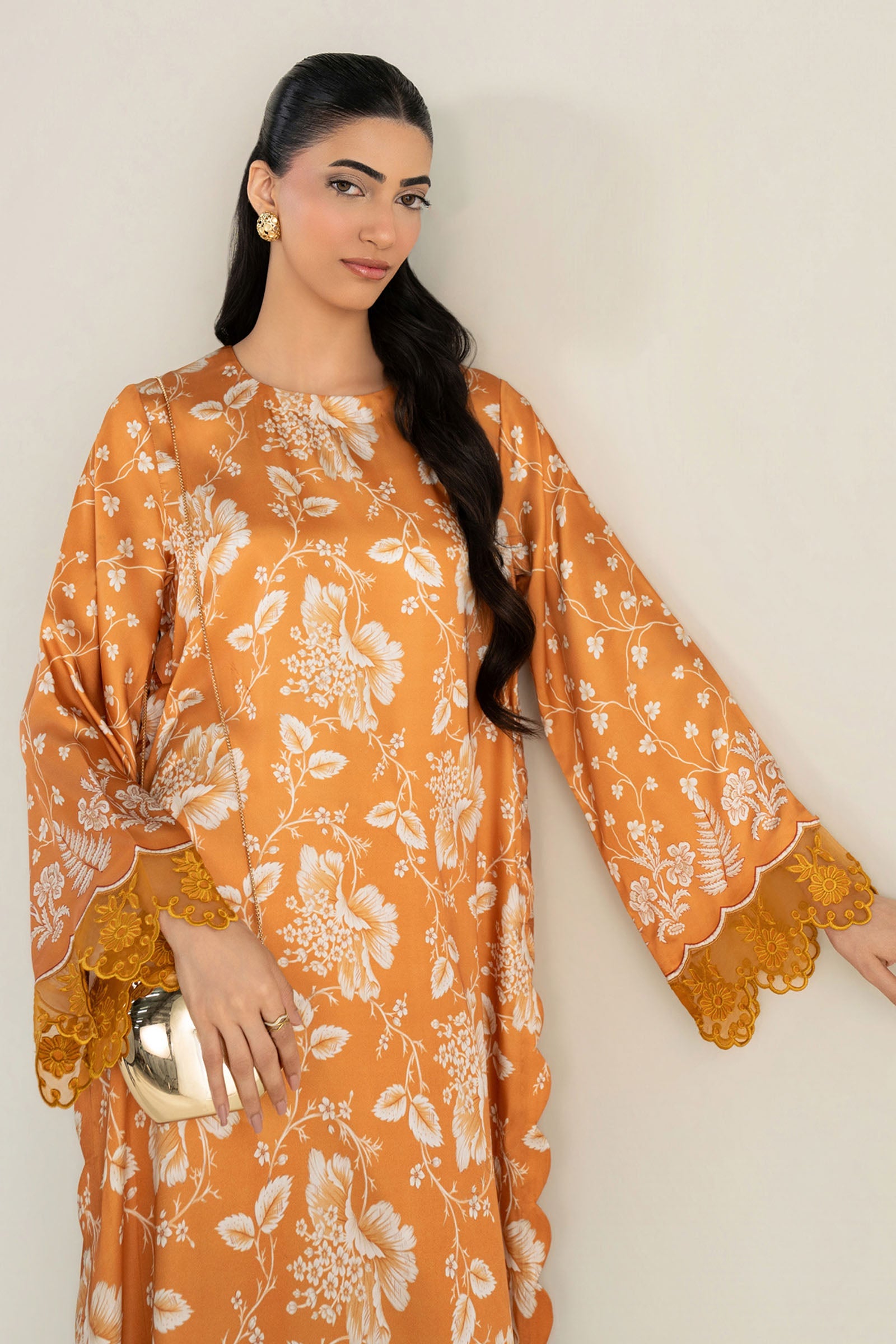 2 Pc Printed Chamois Silk Suit