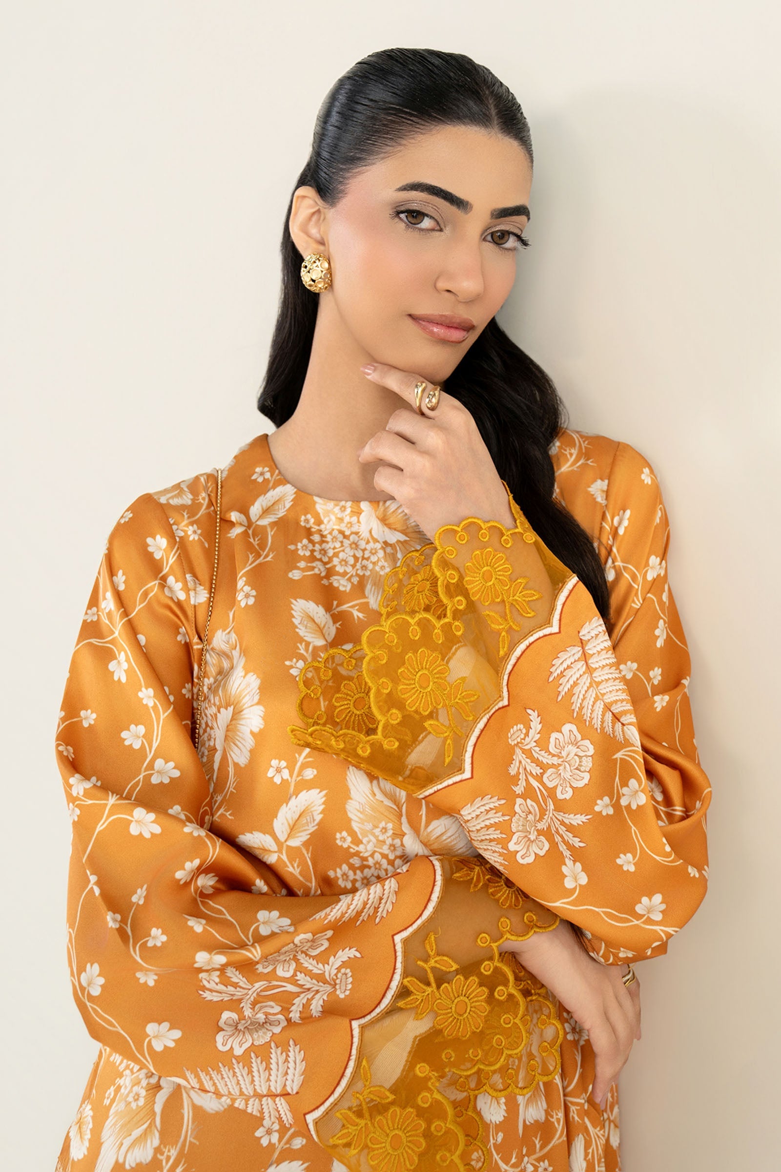 2 Pc Printed Chamois Silk Suit