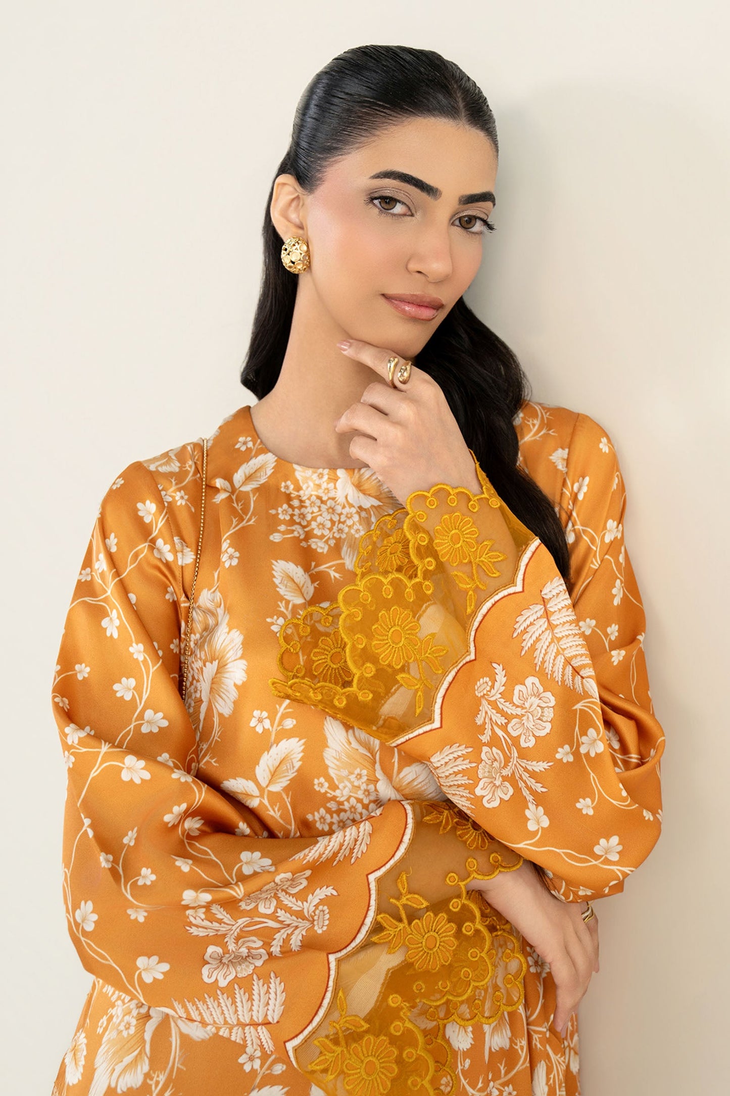 2 Pc Printed Chamois Silk Suit