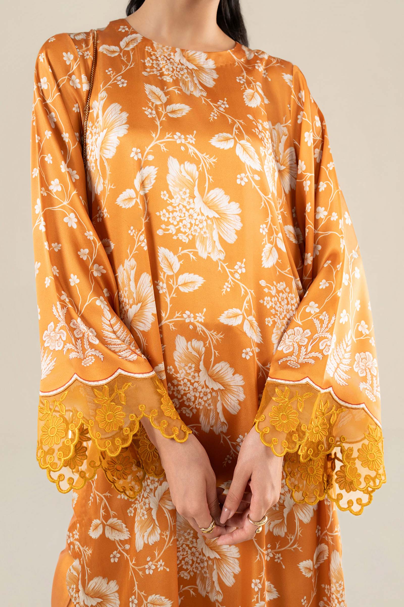 2 Pc Printed Chamois Silk Suit