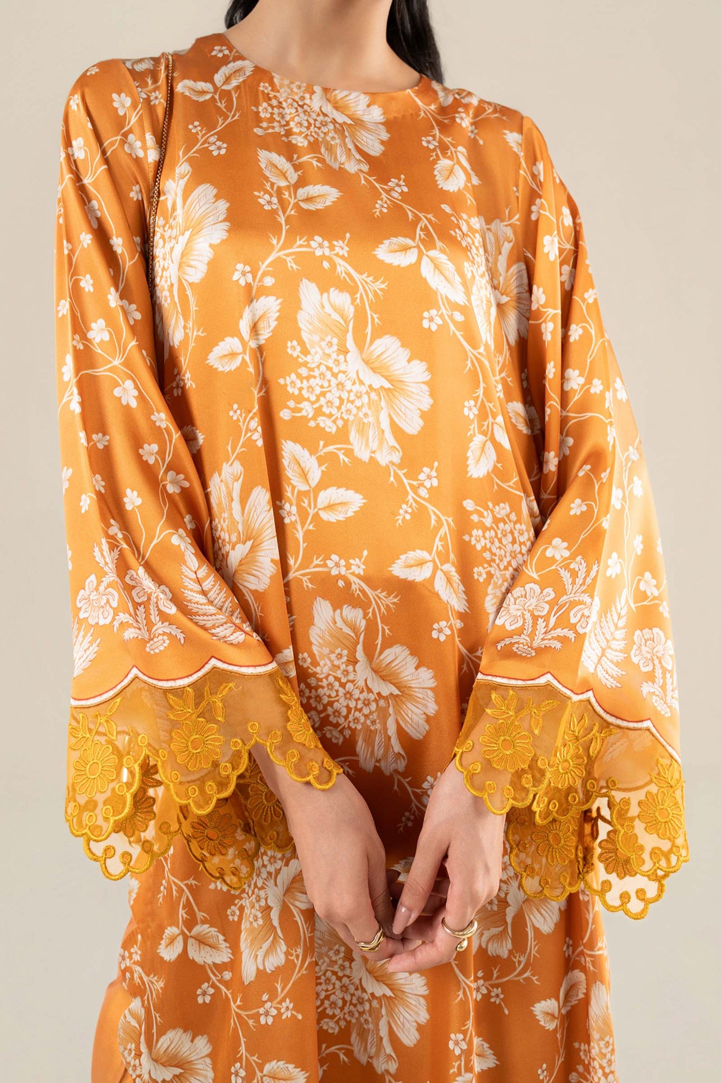 2 Pc Printed Chamois Silk Suit