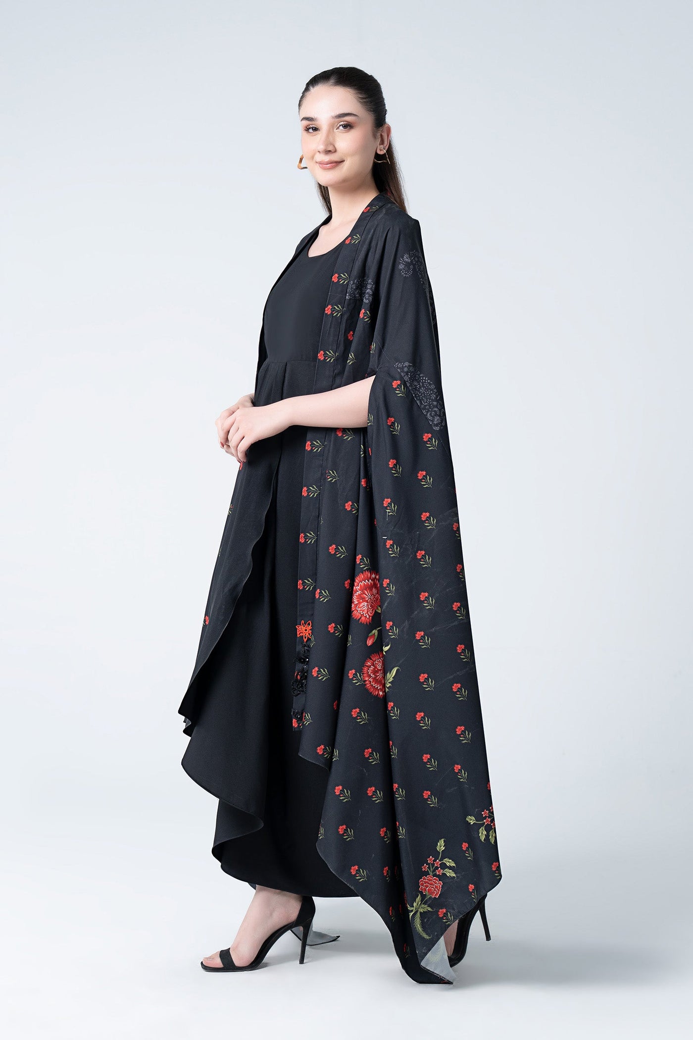 2 Pc Printed Raw Silk Suit