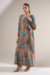 2 Pc Printed Velvet Suit
