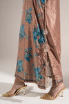 2 Pc Printed Velvet Suit