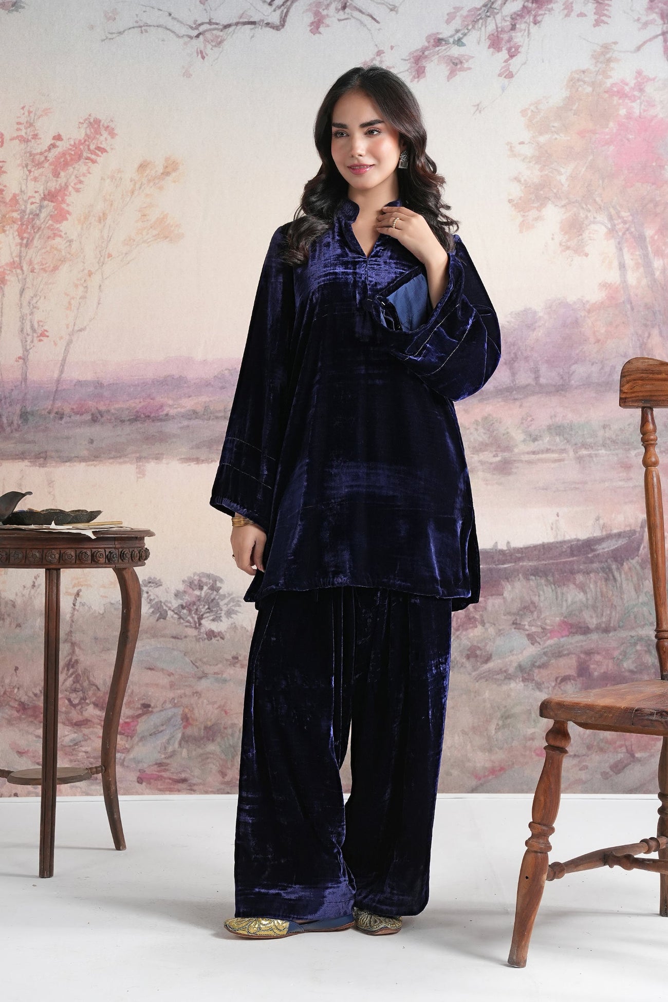 2 Pc Dyed Velvet Suit