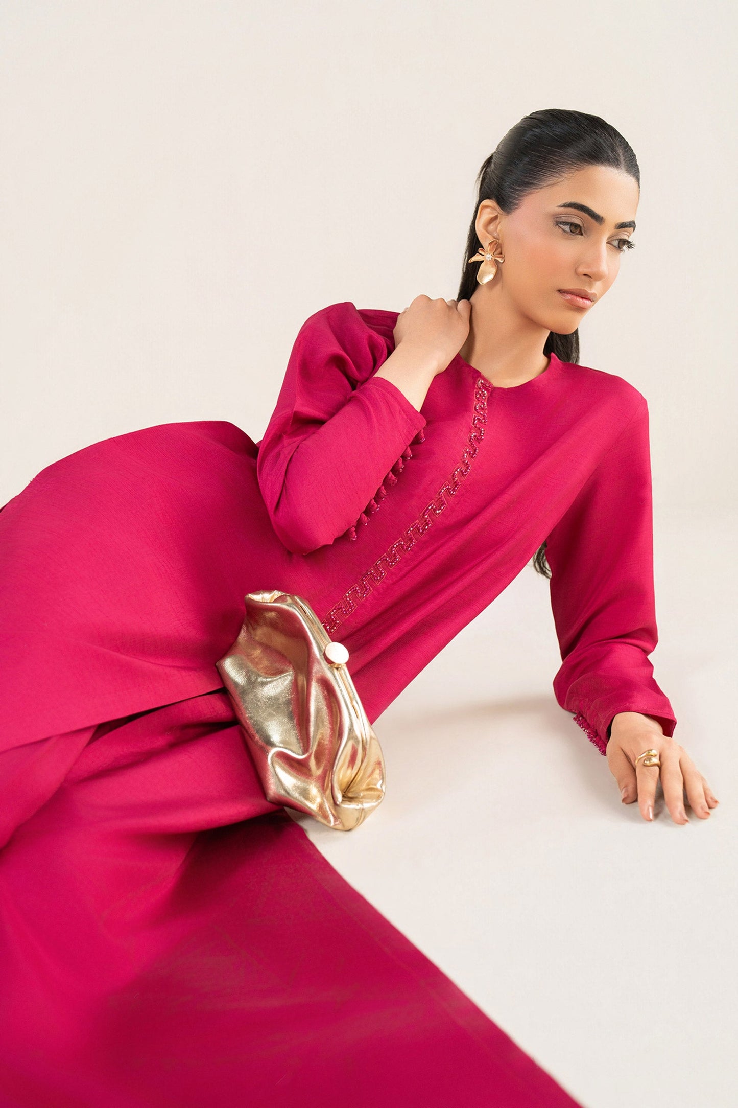 2 Pc Dyed Raw Silk Suit