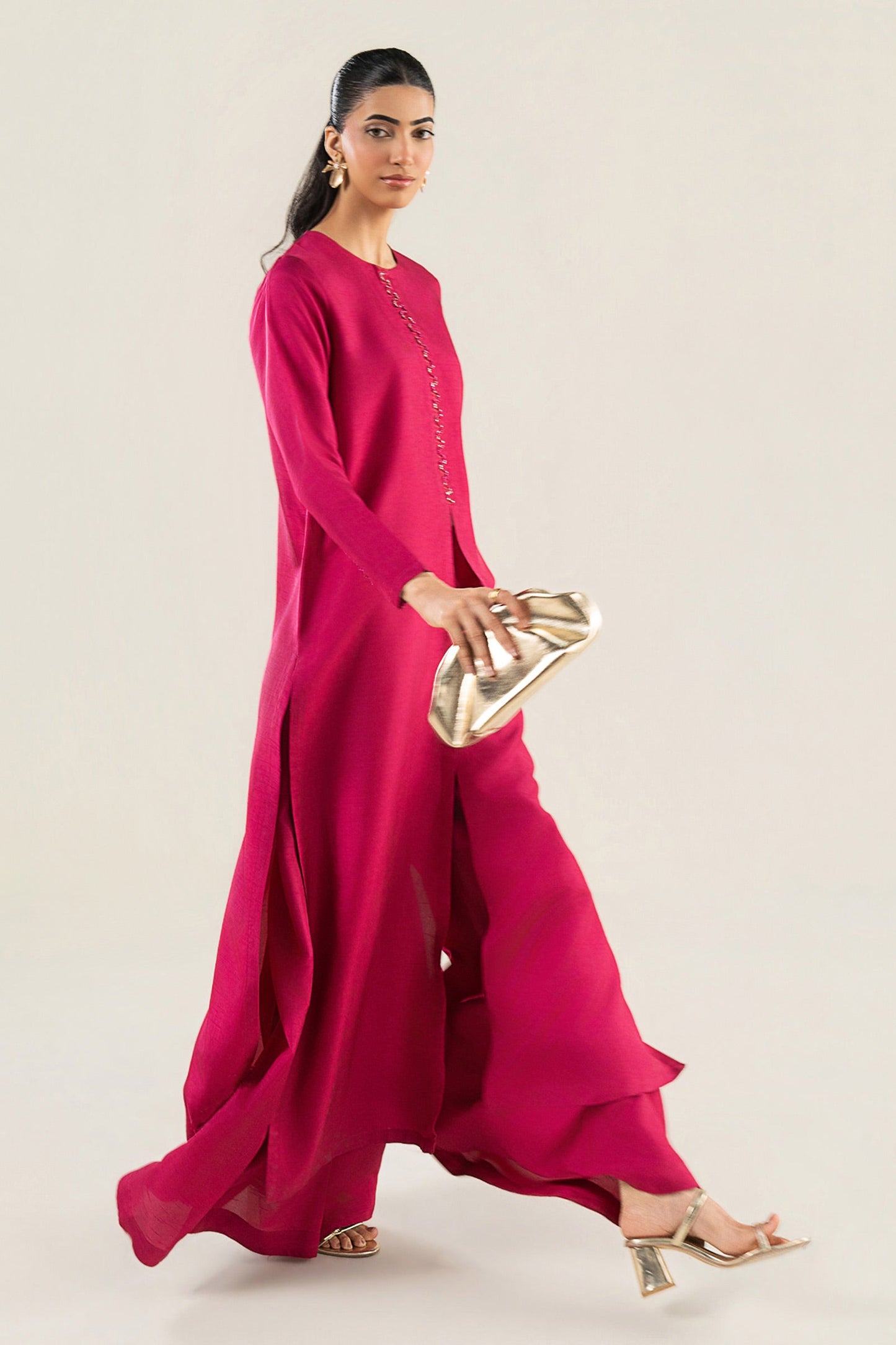 2 Pc Dyed Raw Silk Suit