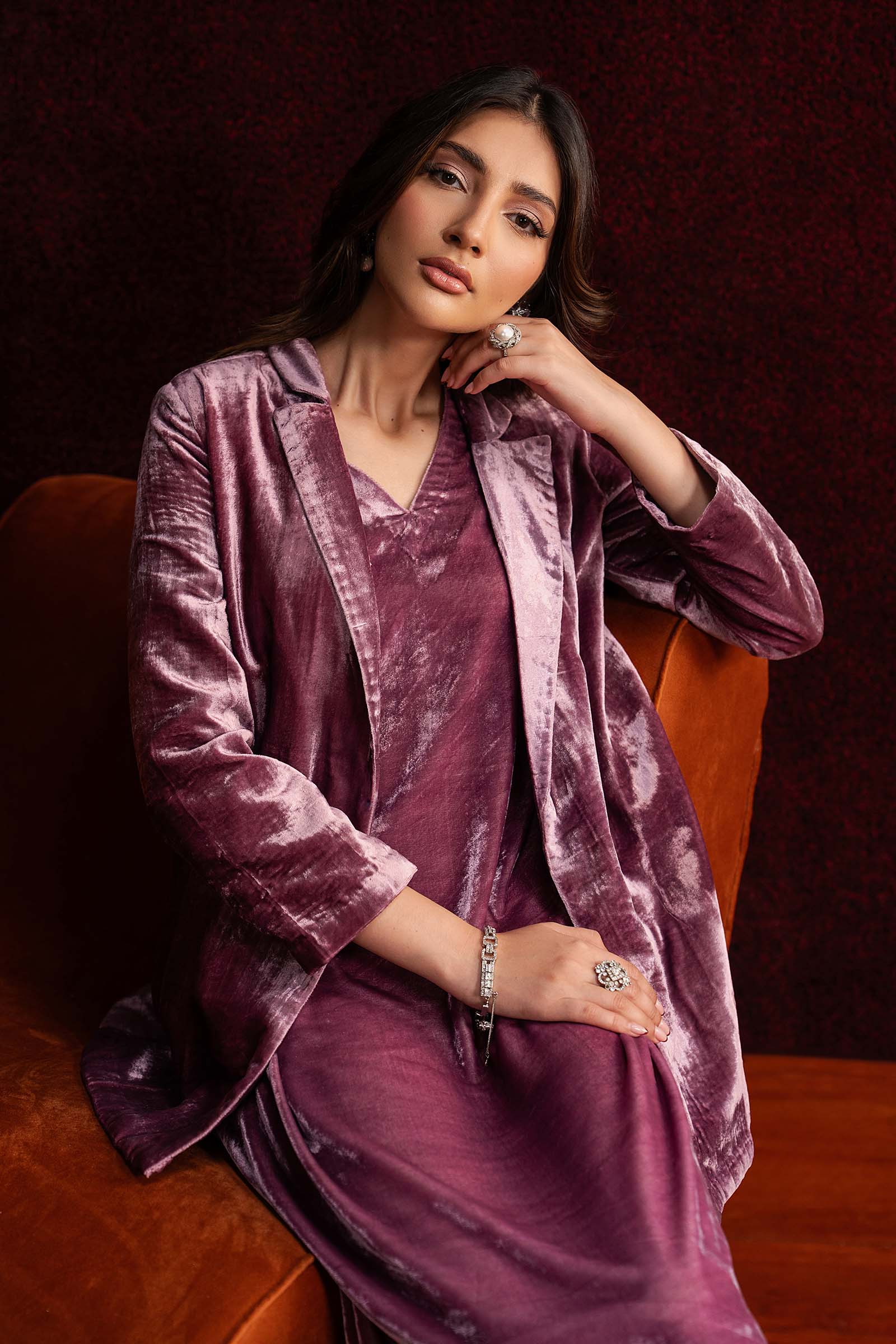 2 Pc Dyed Velvet Suit