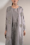 3 Pc Embellished Raw Silk Suit