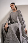 3 Pc Embellished Raw Silk Suit