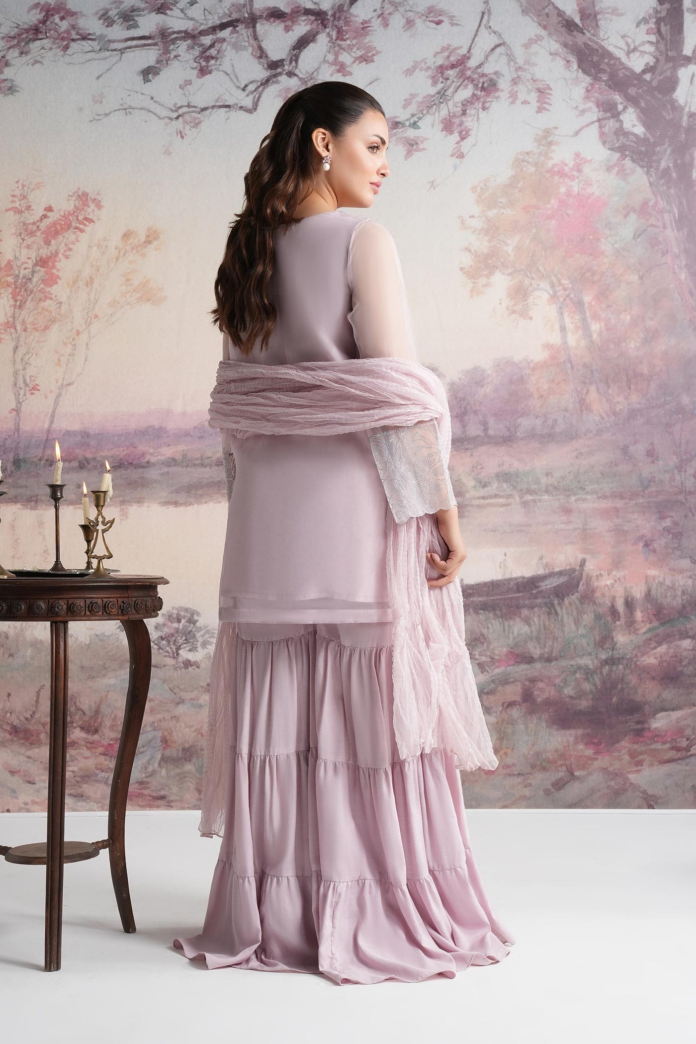 3 Pc Embellished Organza Suit