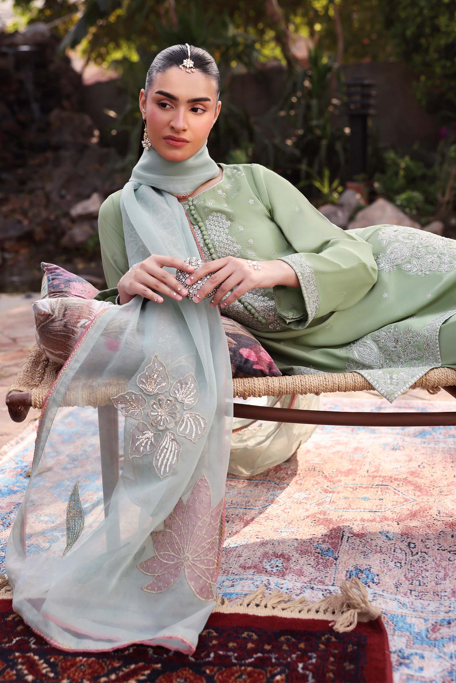 Embroidered Organza Dupatta