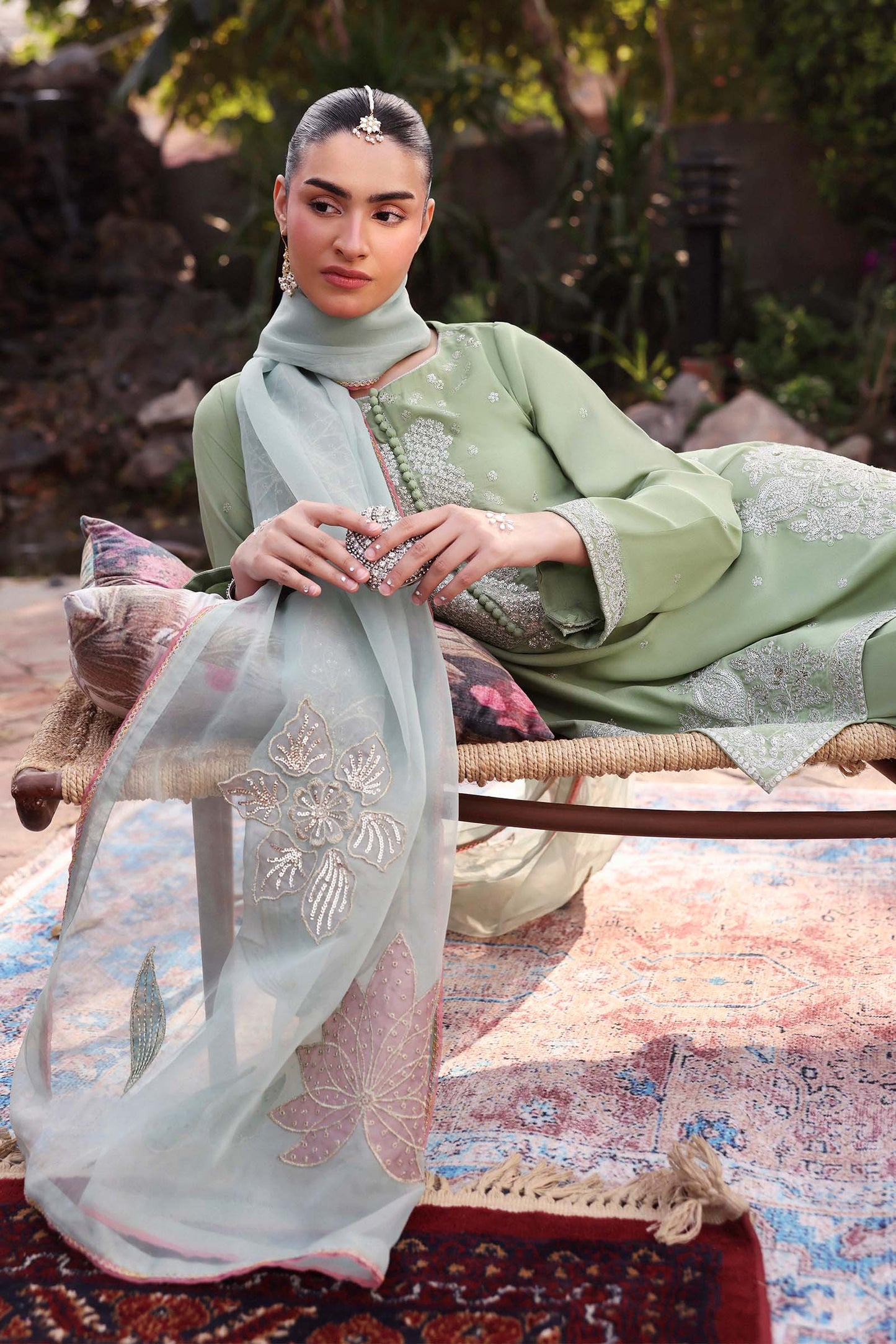 Embroidered Organza Dupatta