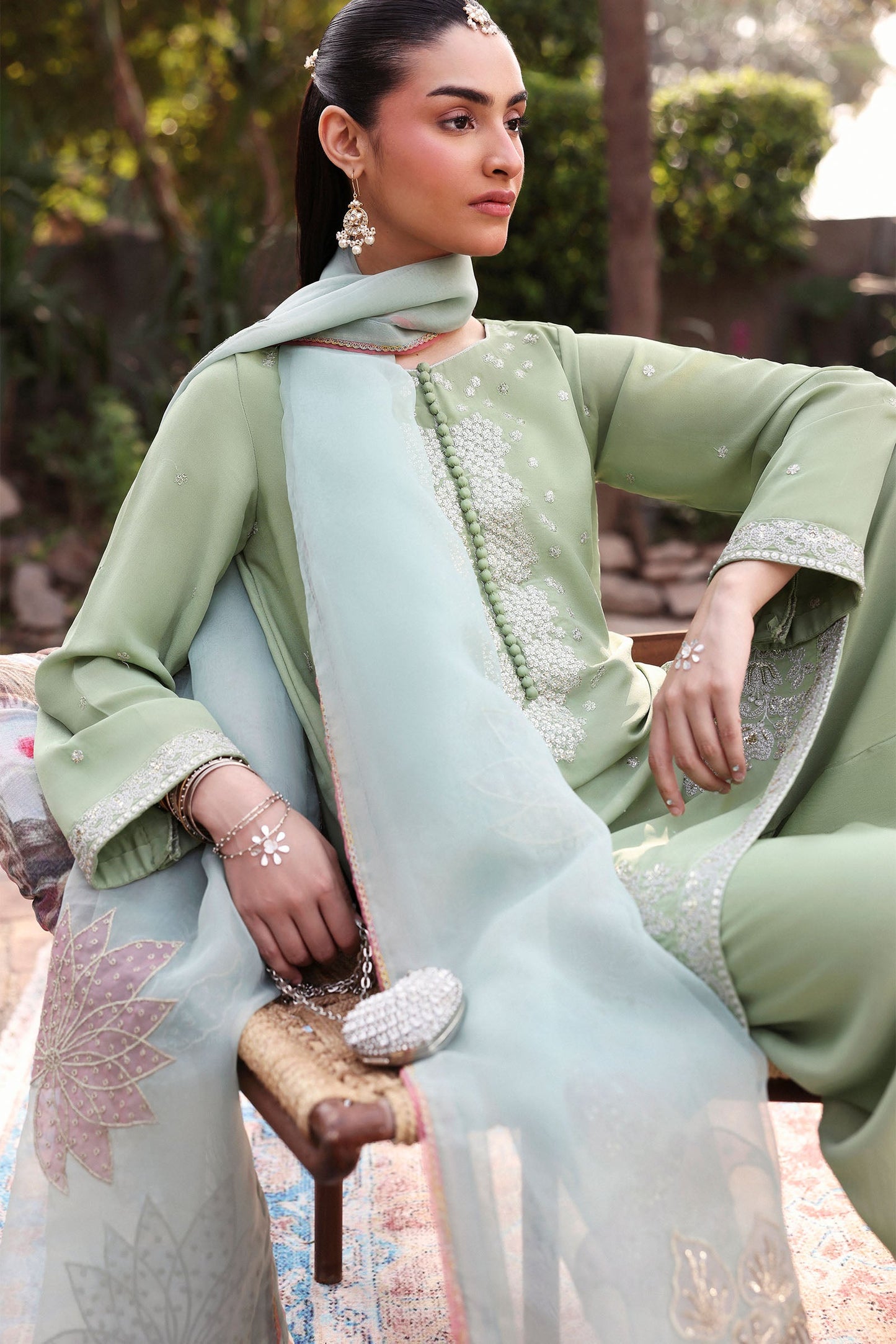 Embroidered Organza Dupatta