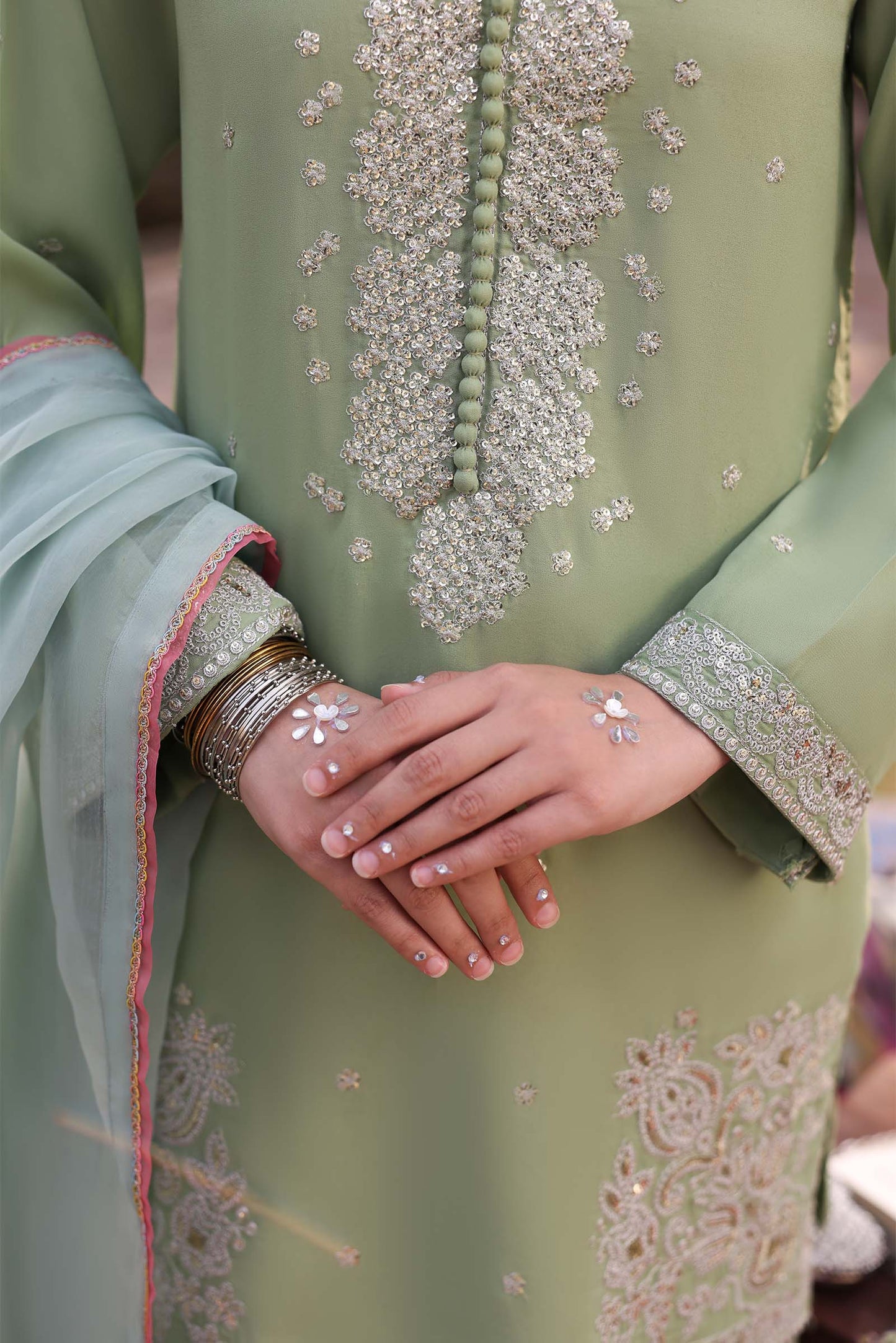 Embroidered Organza Dupatta