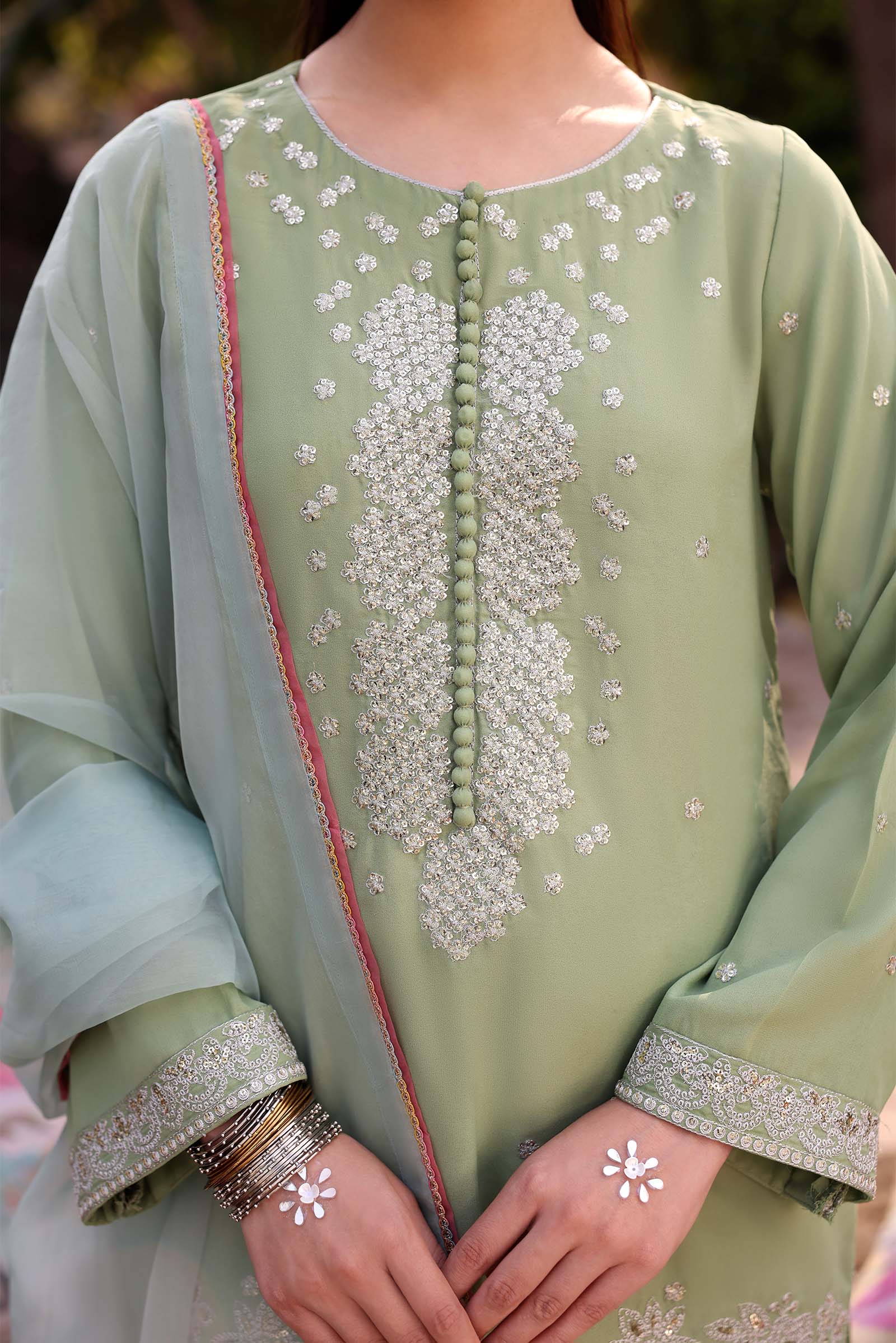 Embroidered Organza Dupatta