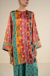 2 Pc Embellished Satin Silk Suit