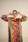 2 Pc Embellished Satin Silk Suit