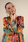 2 Pc Embellished Satin Silk Suit
