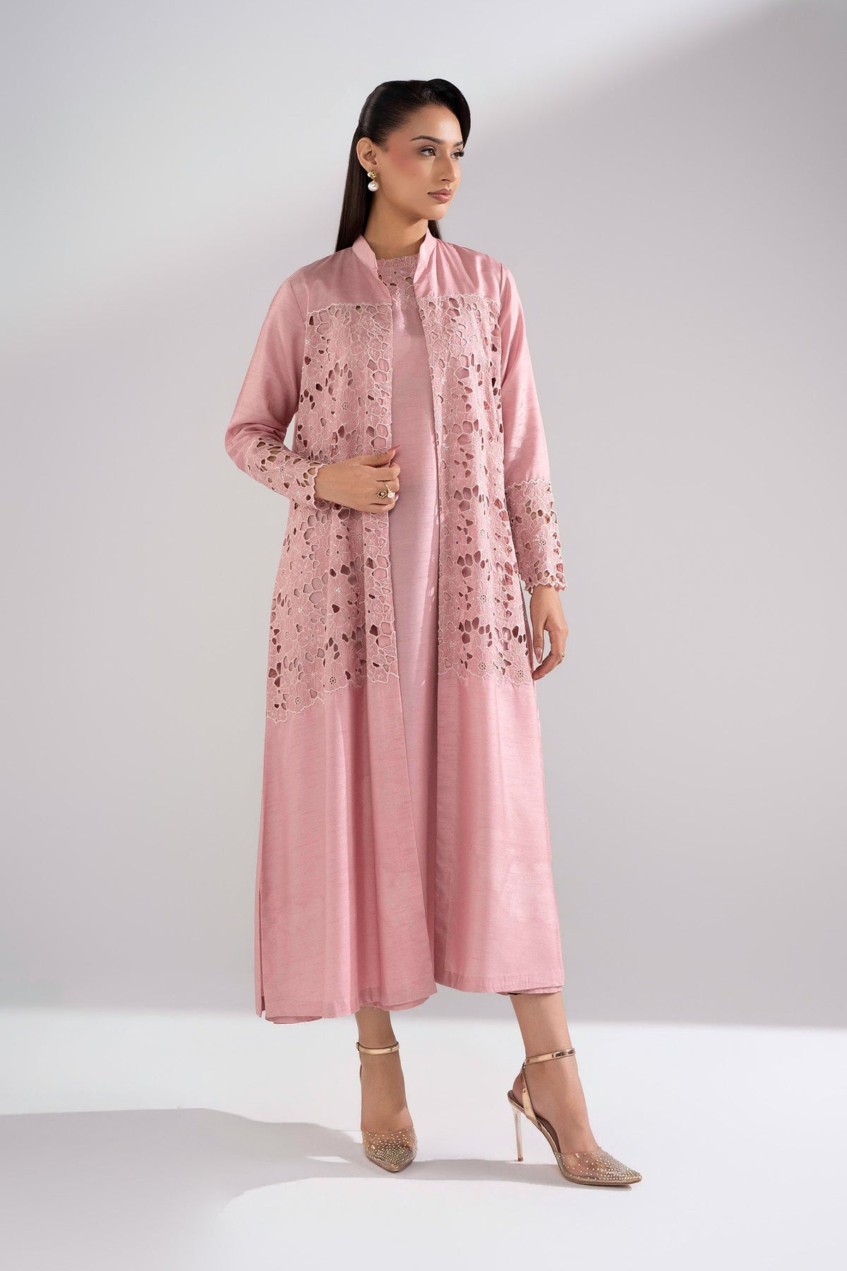 2 Pc Embroidered Bamberg Raw Silk Suit