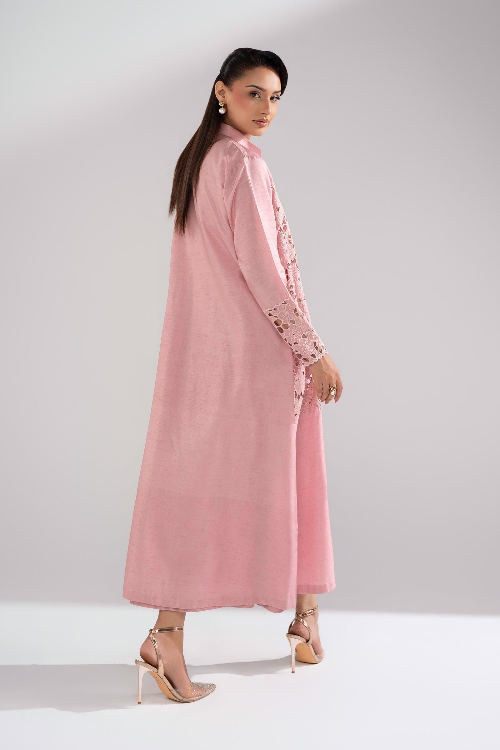 2 Pc Embroidered Bamberg Raw Silk Suit