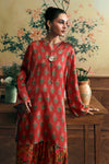 2 Pc Printed Satin Silk Suit
